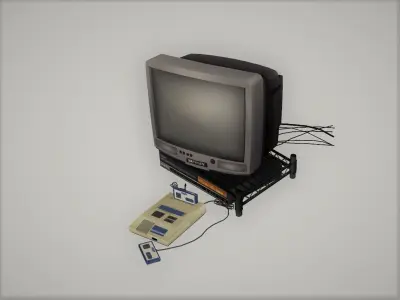 Retro- Vintage Tv and Video Game 3D model