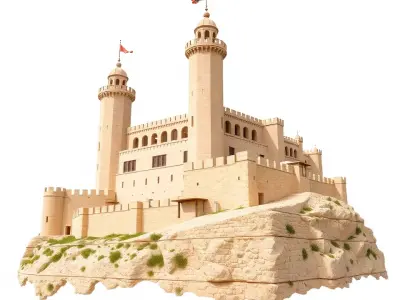 Majestic Castle Fortress model pack Low-poly 3D model