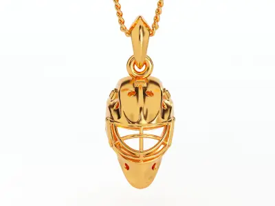 hockey mask silver pendant 3D print model
