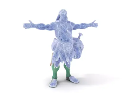 Orc Warrior Character Model Pack with Accessories Low-poly 3D model