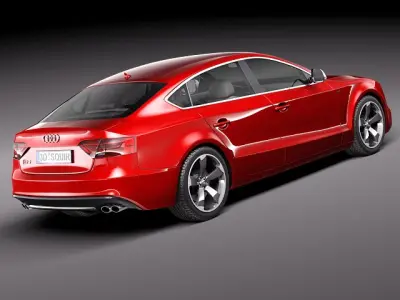 Red Audi S5 Sportback 2012 3D model