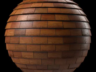 Roof Tile Materials 76- Wooden Roofing Sbsar Seamless Pbr Texture