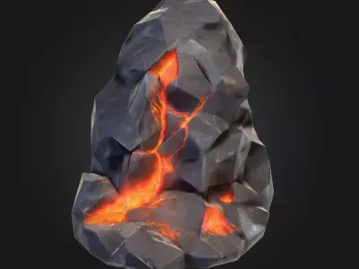 Molten Core Low-poly 3D model