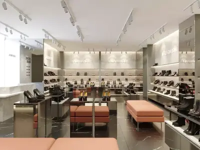 Shoes Store 3D Model Interior Scene 3D model