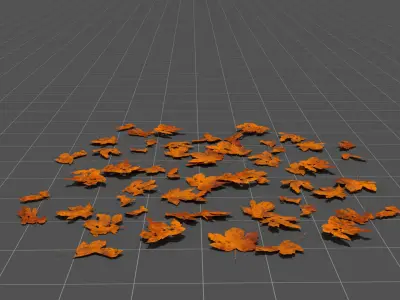 Realistic Dead-Dry Leaves - High Quality Low-Poly Models Low-poly 3D model