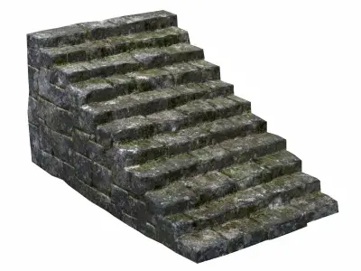 Stone Stairs  Low-poly 3D model