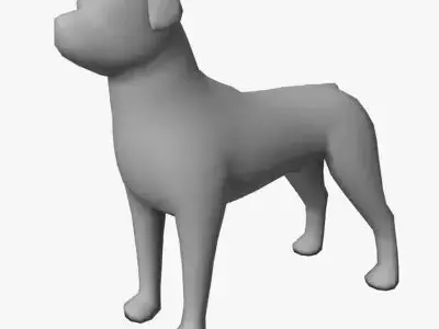 Low Poly Rottweiler boxer dog Low-poly 3D model