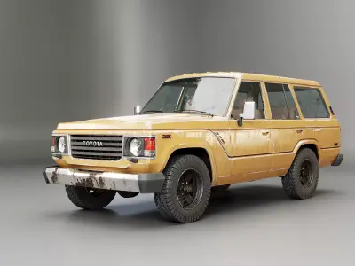 Toyota land Cruiser J60 1980-1990 aged and rusted 3D model