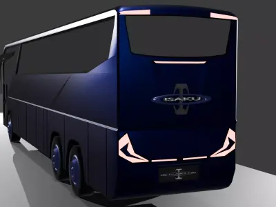 Luxury Coach Bus - Low Poly Game Ready Low-poly 3D model