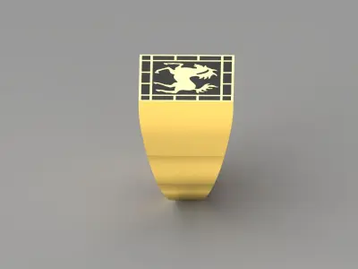 man porsche gold ring mr0019 3D print model