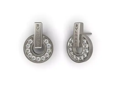 BVL Earring Studs or Necklace  with full pave diamonds 3D print model