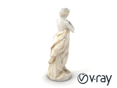 Graceful Classical Nymph Statue model pack Low-poly 3D model