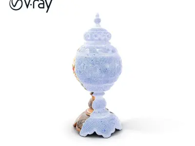 Ornate Vintage Lantern D Model Pack Low-poly 3D model