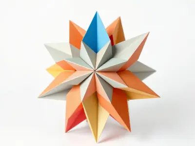 Geometric Origami Star Model Pack with Multi-layered Design Low-poly 3D model