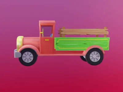 Stylized - Game ready truck Low-poly 3D model