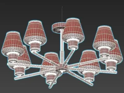 goreyn light chandelier - gold 3D model
