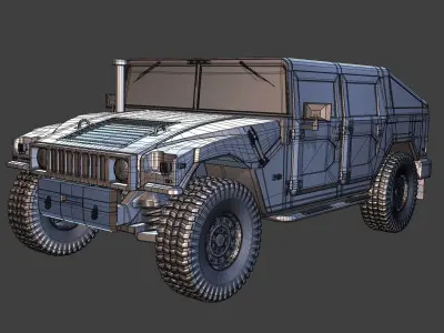 HUMVEE 1993 old HUMMER H1 FOR SUBDIVISION 3D model
