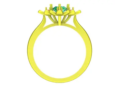 Luxury Multi Petal Floral Gemstone Ring 3D Model 4359 3D print model
