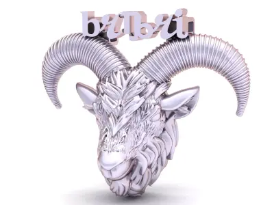 Majestic Ram Head Pendant  3D Printable Jewelry  3D print model