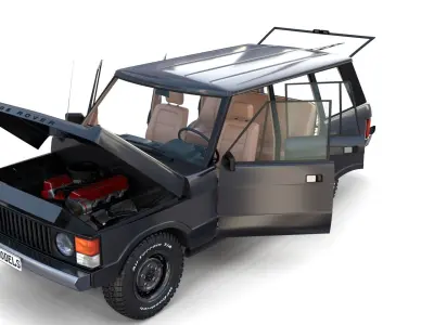Range Rover Classic with chassis and interior v3 3D model