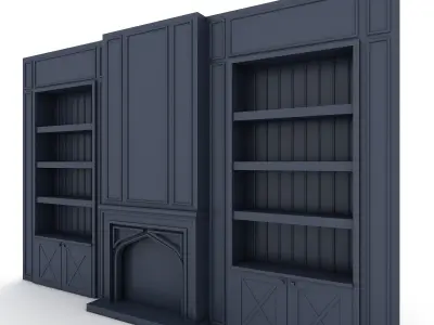 fireplace tv unit 02 model Low-poly 3D model