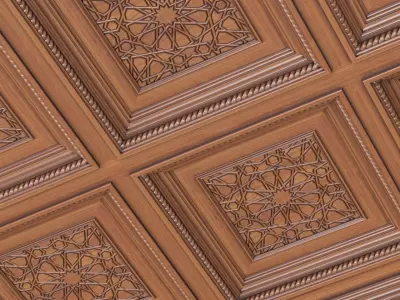 Arabic Oriental Classic Wooden Ceiling  3D model