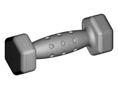Rusty Iron Dumbbell 3D model