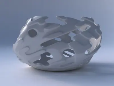 Bowl helix with smooth cuts and bulges   3D print model