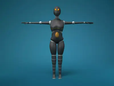 Sci-Fi Female Robot Free 3D model