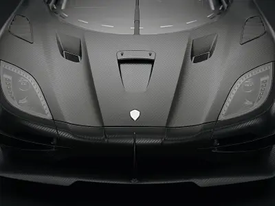 Koenigsegg One 1  Full Exposed Carbon - Interior and Engine Bay Low-poly 3D model
