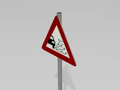 Loose gravel sign 3D model