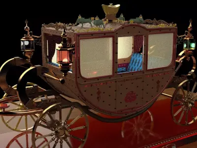 Chinese ancient carriage 3D model