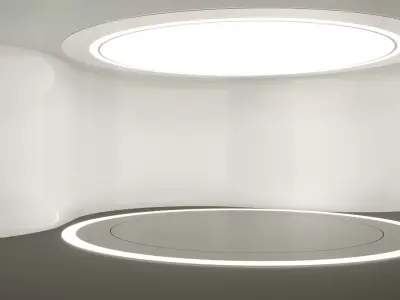 showroom-rounded form white -corona 2019 3D model