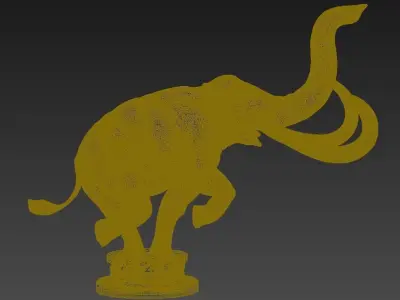 sculpture statue animal statue elephant statue 3D model