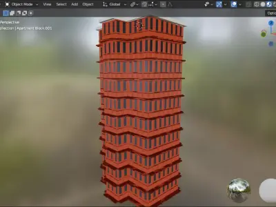 Apartment Block 3D model
