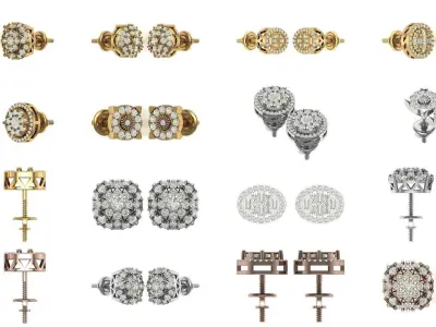 hip hop earring 3D Model Pack