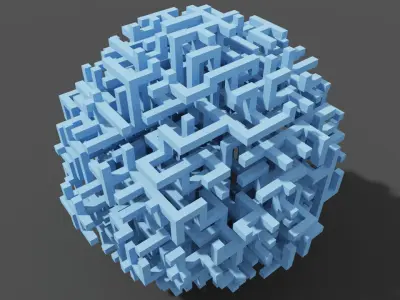 Spherical Maze in Voxels 3D model