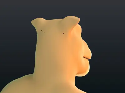Stylized Lion NoRig Low-poly 3D model