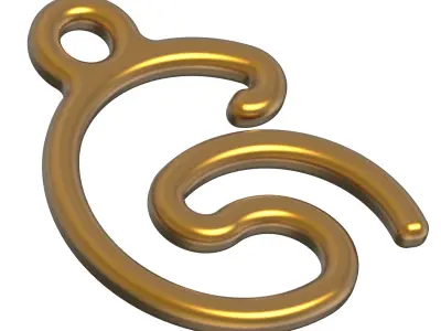 Stylish Pendant Letter G 3D print model