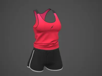 Female Sportswear gym clothing PBR Low-poly 3D model