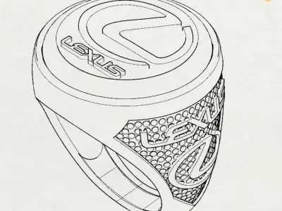 lexus ring Silver Gold  Print 3D print model