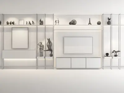 LUXURY TV WALL 3D MODEL 3D model