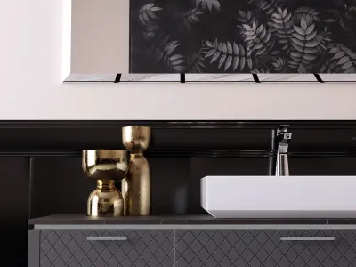 Bathroom furniture set 02 3D model