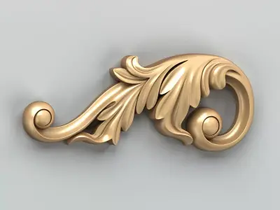 Carved decor corner 011 3D model