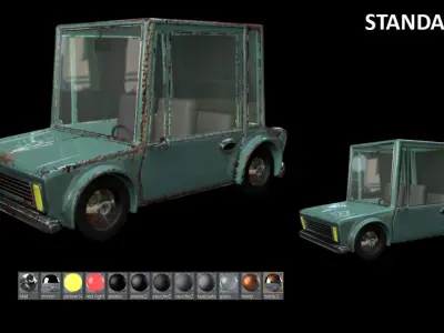 Cartoon Car 3D model 34
