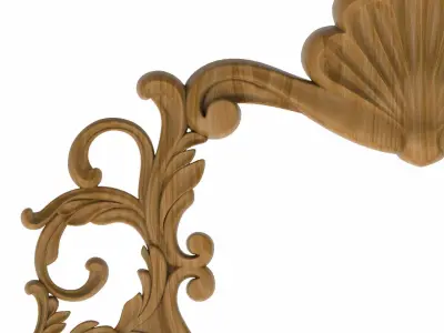 Carved picture frame STL 3D model 105