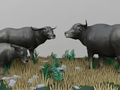 buffalo scene 3D model