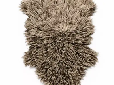 Bedside Sheepskin Rug Fur 3D model