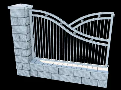 stone fence 1 3D model