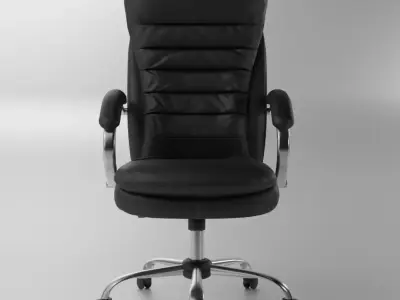 Modern Black Leather Executive Office Chair PBR 3D Model 3D model